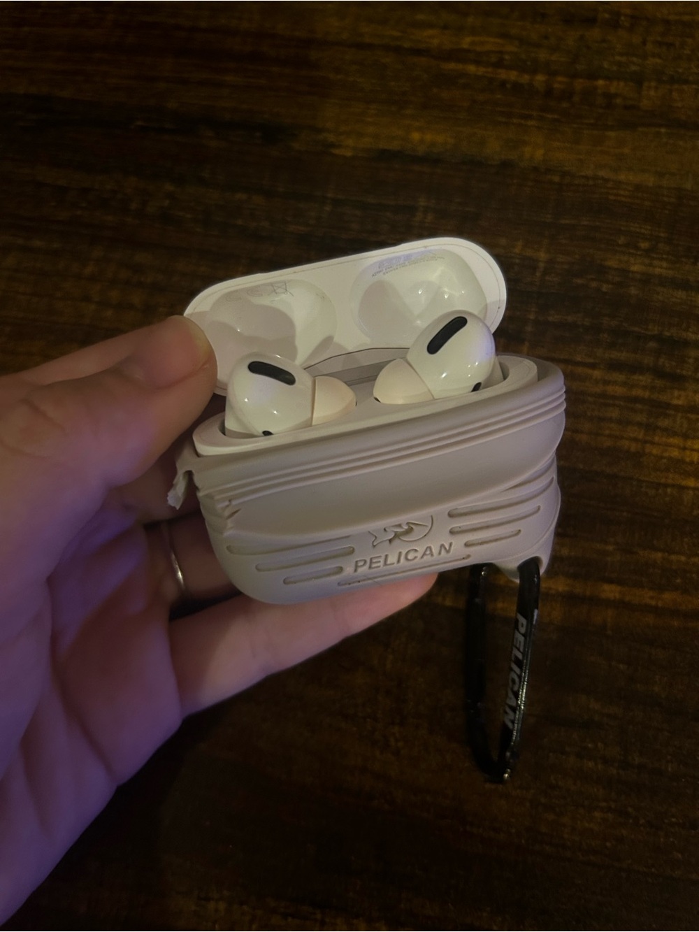 Apple AirPods Pro 2nd Gen w/ Pelican Lavender Case with Carabiner